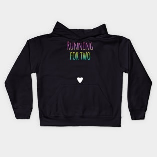 Running For Two - Pregnant Runner Kids Hoodie